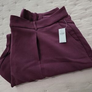 Plum High-Waisted Trousers